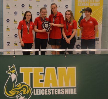 Girls round-up high quality Team Leicestershire Table Tennis Finals