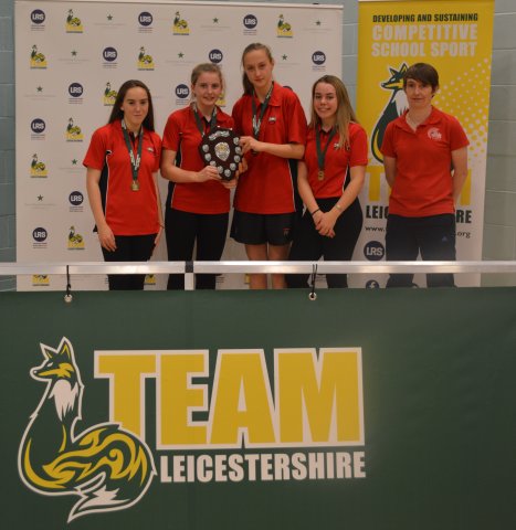Girls round-up high quality Team Leicestershire Table Tennis Finals