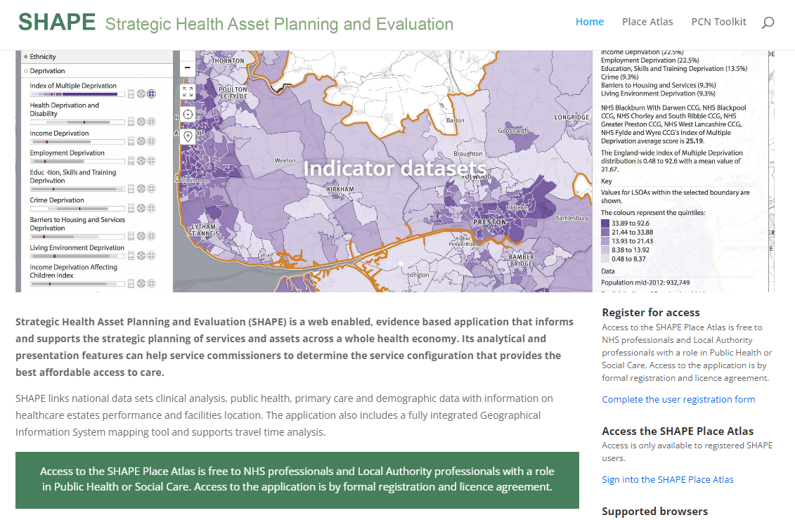 SHAPE - Strategic Health Asset Planning and Evaluation Tool