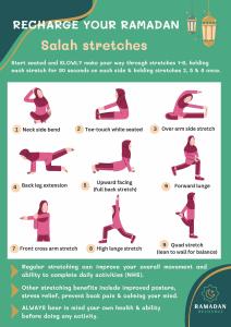 Stretching activities starting from your prayer mat.