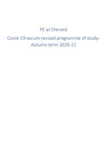 PE at Sherard COVID 19 Programme of Study