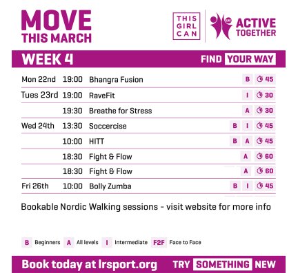 It's already week 4 of our 'Move This March' campaign - get the latest updates here