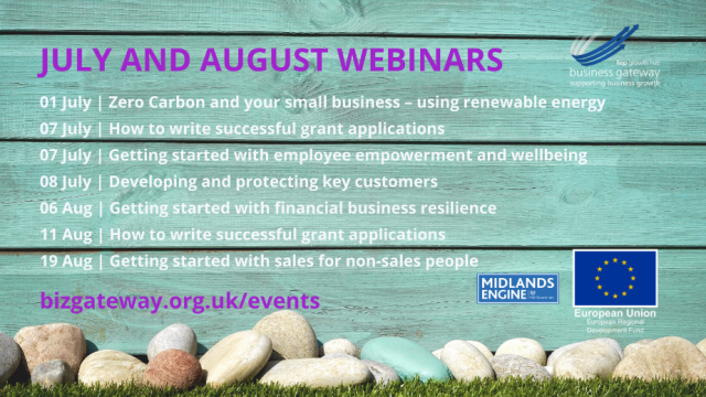 A Summer of free webinars and action planning workshops from the Business Gateway Growth Hub