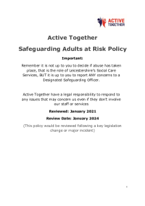 Active Together Adult Safeguarding Policy