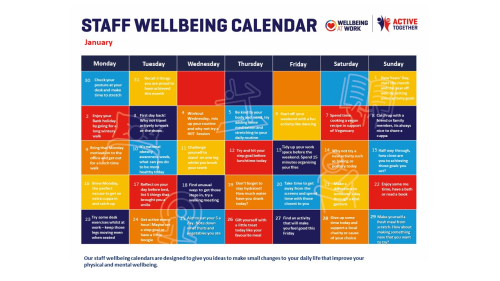 January 2023 - Wellbeing at Work Calendar
