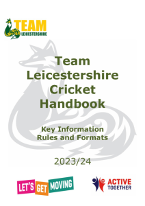Team Leicestershire Cricket Booklet