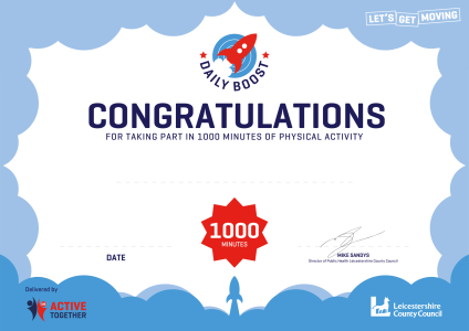 1000 Mins Certificate
